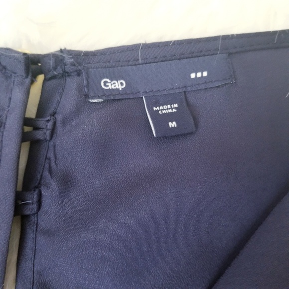 Gap Sleeveless Navy Tank Top with Ruffles - Picture 3 of 7